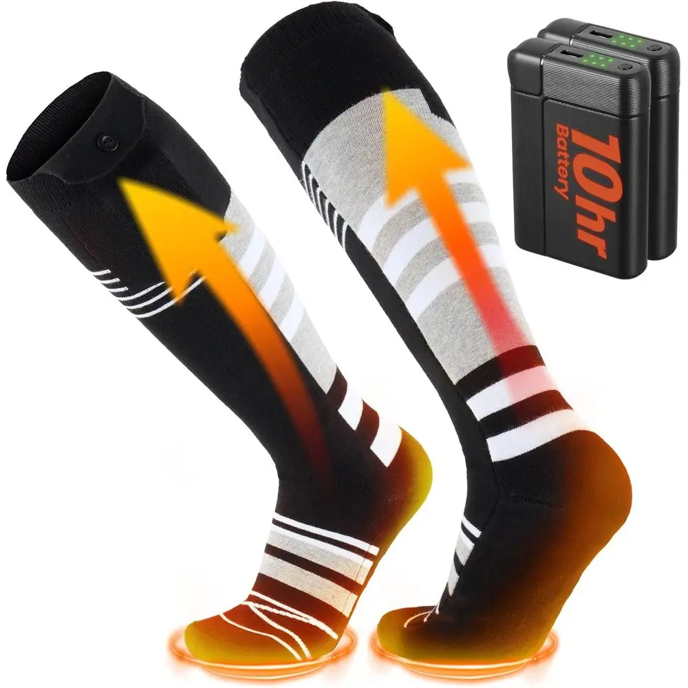 

Dual 8000mAh Heated Socks for 10-Hour Warmth, Rechargeable Foot Warmers for Outdoor Activities