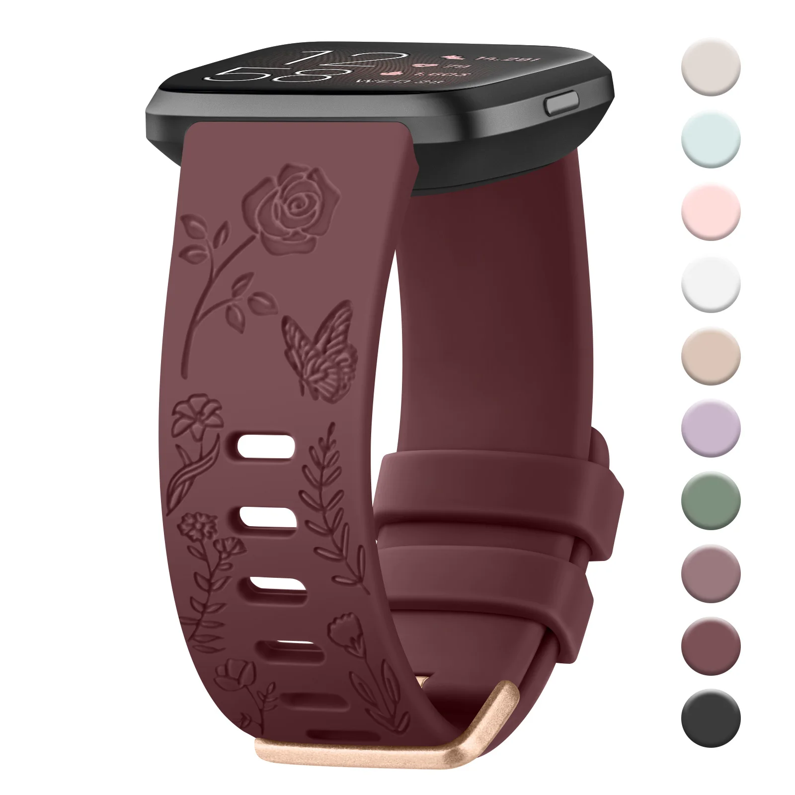 

Flower Engraved Band For Fitbit Versa/Versa 2/Versa Lite Strap TPU Watchband For Fitbit Versa Special Edtion Wristband Accessory