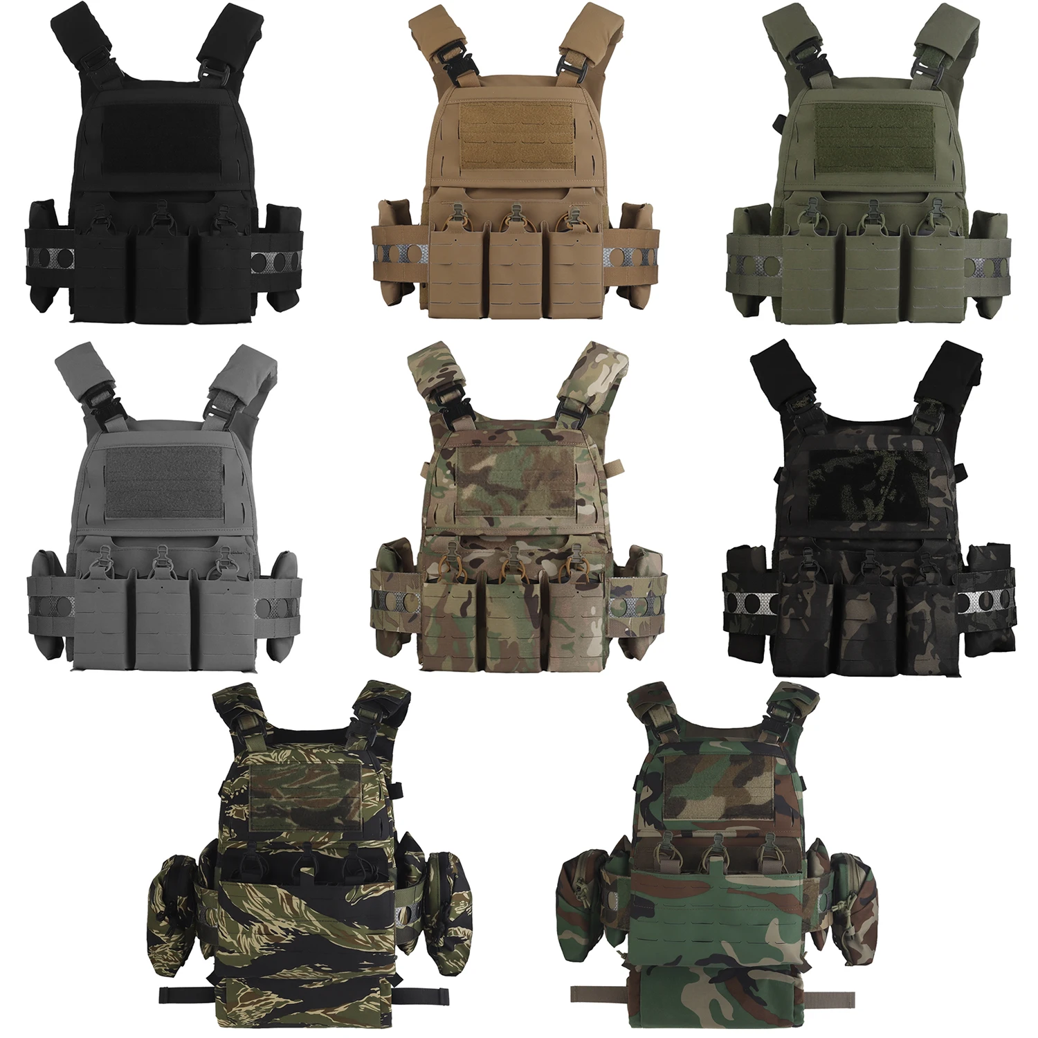 

V5 PC Plate Carrier Agile Универсальная бронированная платформа Регулируемый жилет с быстросъемным тройным чехлом для магнитов Предмет с боковой сумкой из 2 предметов