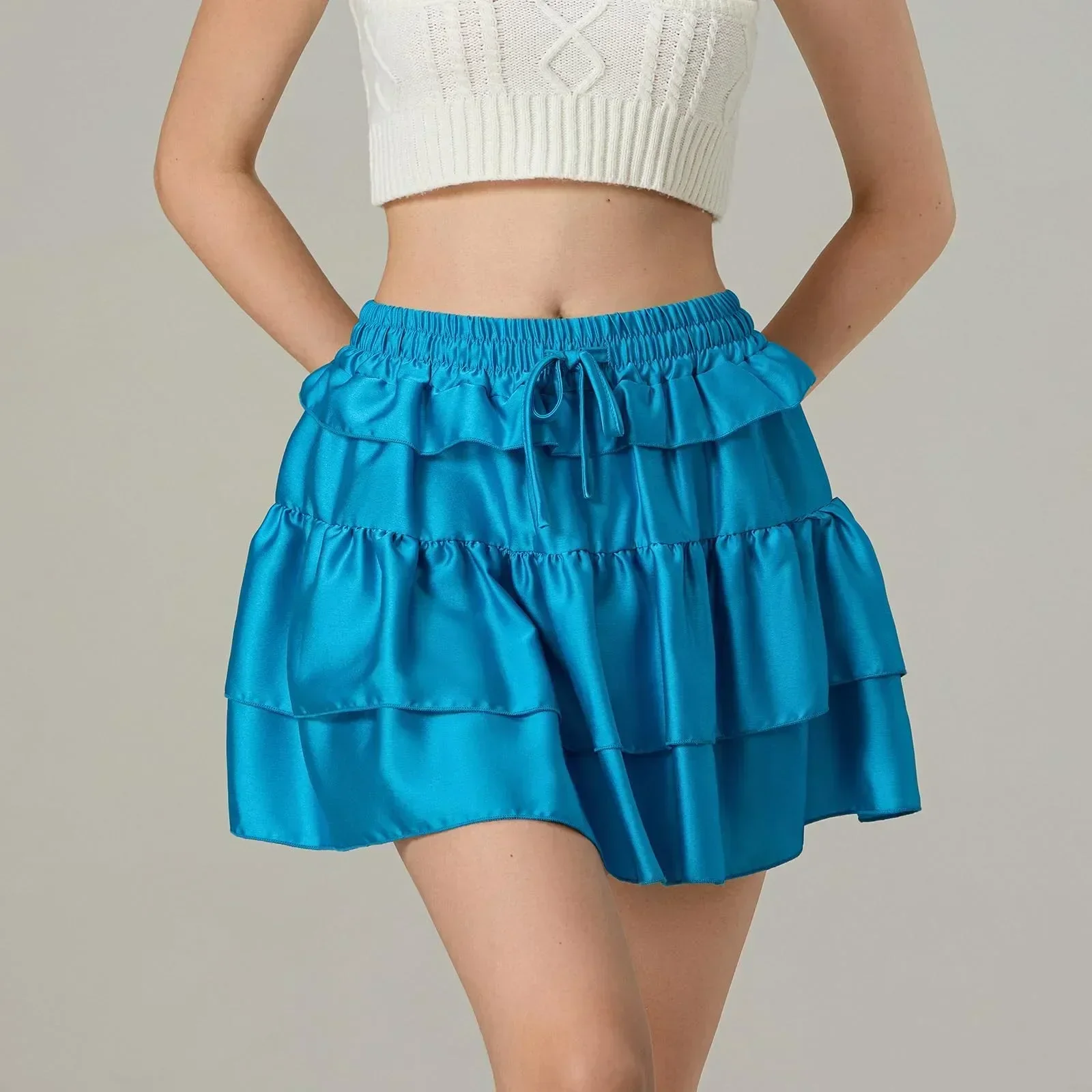 Sweet A-Line Skirts Women Sexy Slim Low-Waist Casual Mini Skirts Y2k Female All-Match Multi-Layer Pleated Ball Gown Skirt Lovely