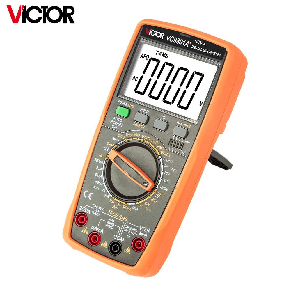 RuoShui 9801A+ True RMS Digitalmultimeter 1999, Zählungen mit Kapazitätsfrequenz- und Temperaturmessung, klassisches Upgrade