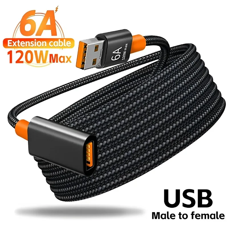 1 m/1,5 m USB3.0-Verlängerungskabel, Nylon, geflochten, langes USB-Kabel, schnelle Datenübertragung für Auto-PC, intelligente TV, Hochgeschwindigkeitsübertragung