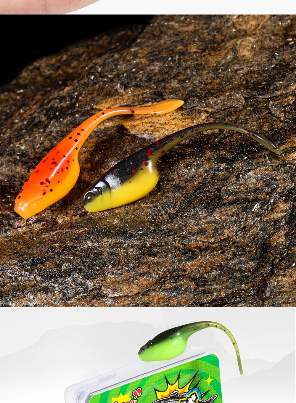 Palisander Crappie Minnow Shad Soft Baits 5 cm Ajing Wurm Angelköder Willow Tail TPR Floating Drop Shot Ocean Rock Angelgerät – Detail 5