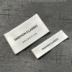 Custom Garment Cotton Labels Washable Polyester Label Customized Cotton Tags Clothing Printed Labels With LOGO