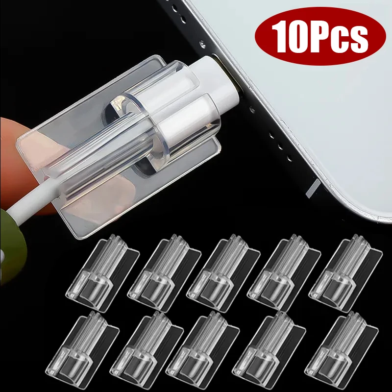 10pcs Soft Silicone Clear Data Cable Protective Case Clip For Apple IOS iPhone Charging Cord Transparent Protector Cover Sleeve