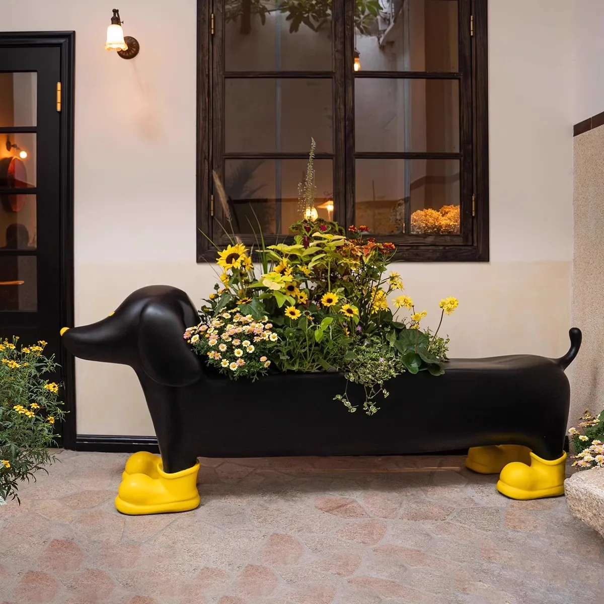 Ornament Floor to ceiling Living room Dachshund flower box Balcony Outdoor large flower slot Shopping mall Hotel garden