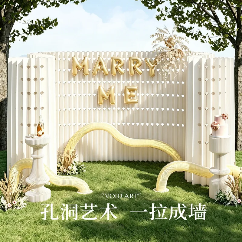 Eighteen-Sheet Office Partition, High-Separation Wall, Folding And Sliding, Lightweight, Perforated Accordion-Style Paper Wall,