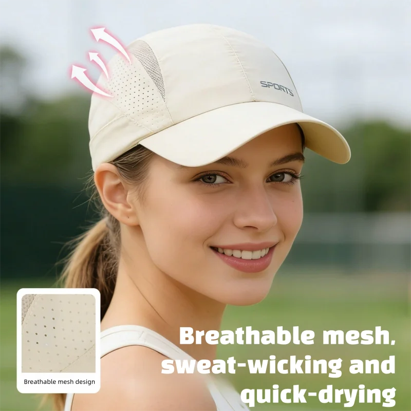 Summer Mesh Breathable Sun Protection SPORTS Lettering Hot-stamped Quick-drying Cap