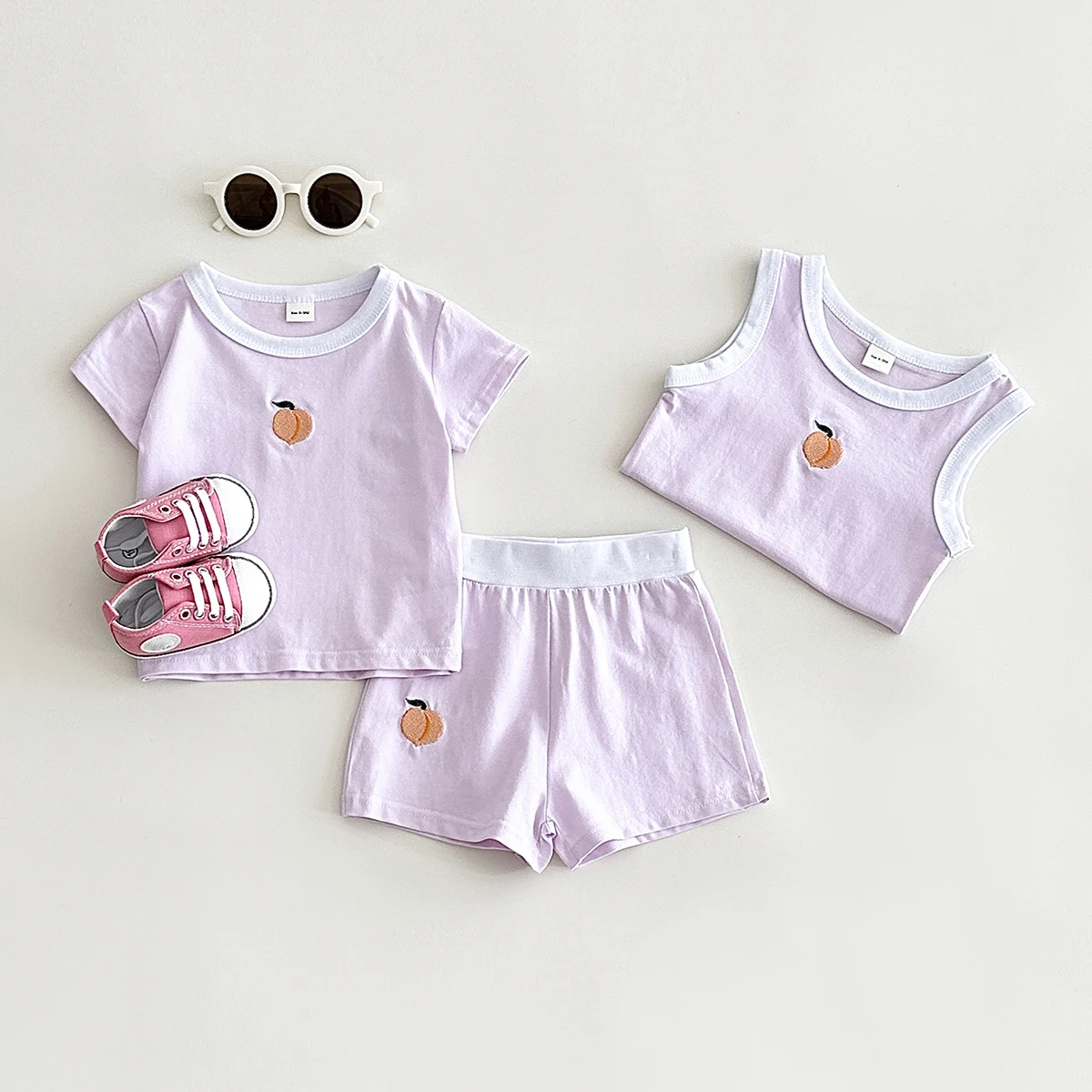 0-3Y Newborn Baby Boys Girls Clothing Set Cotton Fruit Print Vest Short Sleeved T-shirt+Shorts Summer Infant Kids Baby Clothes