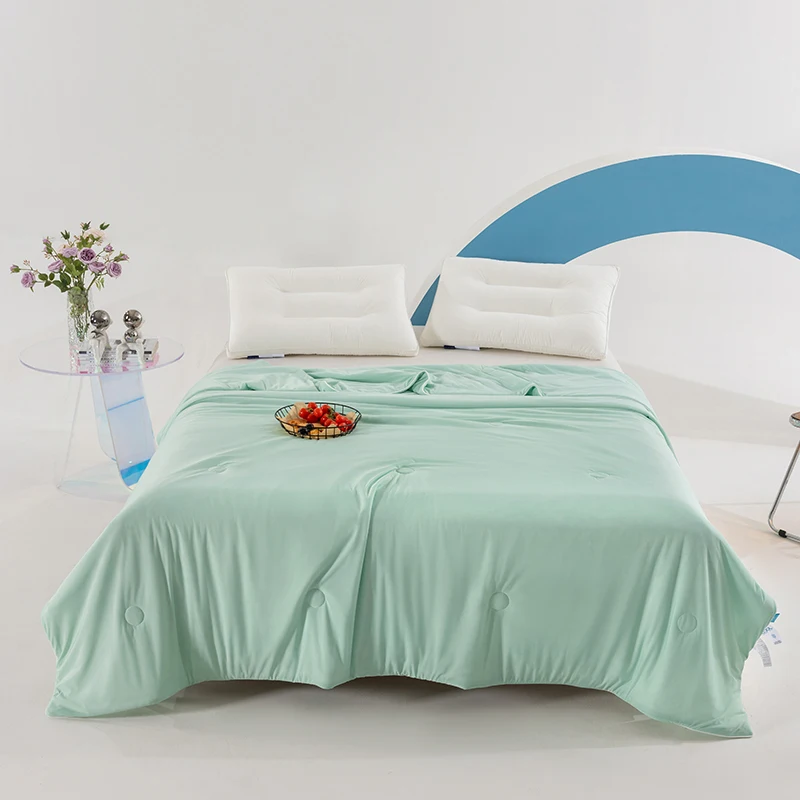 

2025 new summer cool quilt washed cool bedding student bedding summer quilt solid color ice silk air conditioner quilt