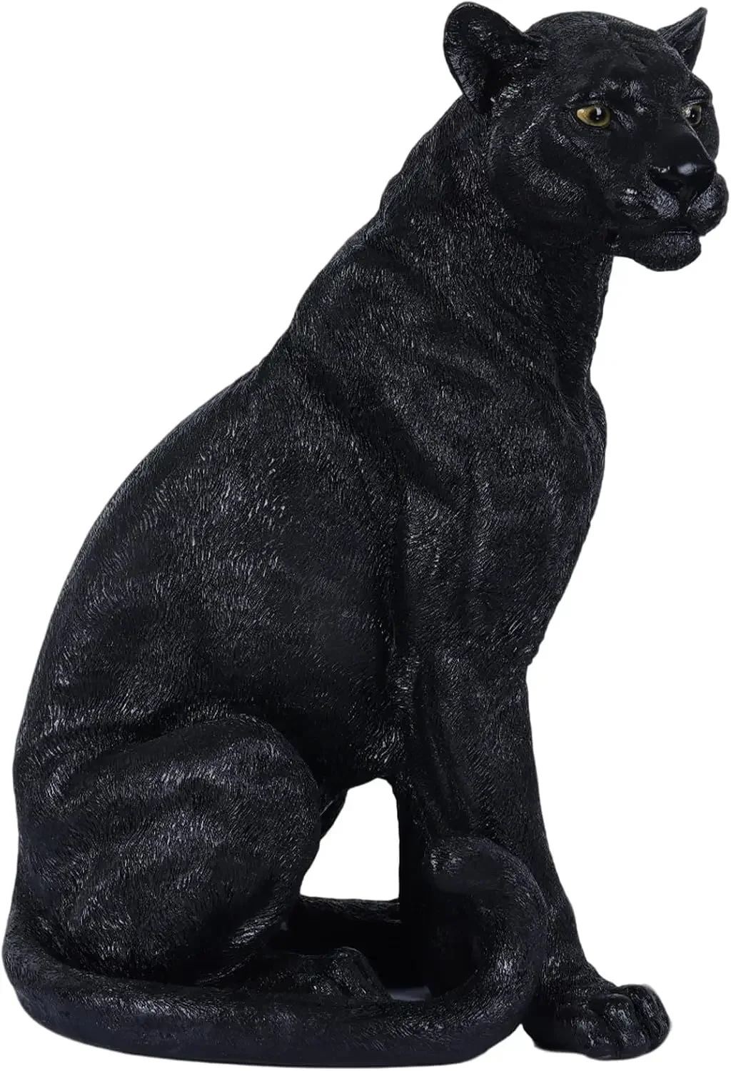 Outdoor Panther Leopard Statue Resin Animal Sculpture with Painted Finish, Large Cat Garden Decor for Yard Lawn Patio Porch Fron