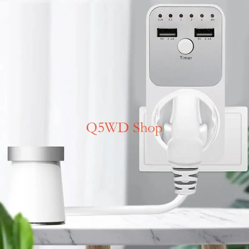 Q5WD Double USB Port Intelligent Programmable Countdown Timer Socket Enduring