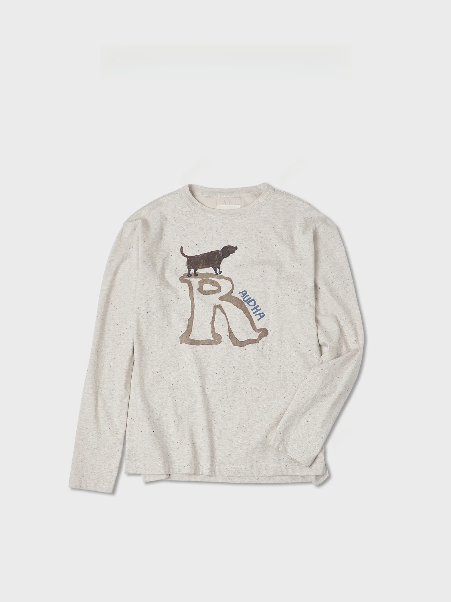 

Футболка Romi Studio с длинными рукавами и круглым вырезом, с принтом собаки, из смеси хлопка и шерсти, удобная повседневная женская футболка, юмористический мультяшный дизайн