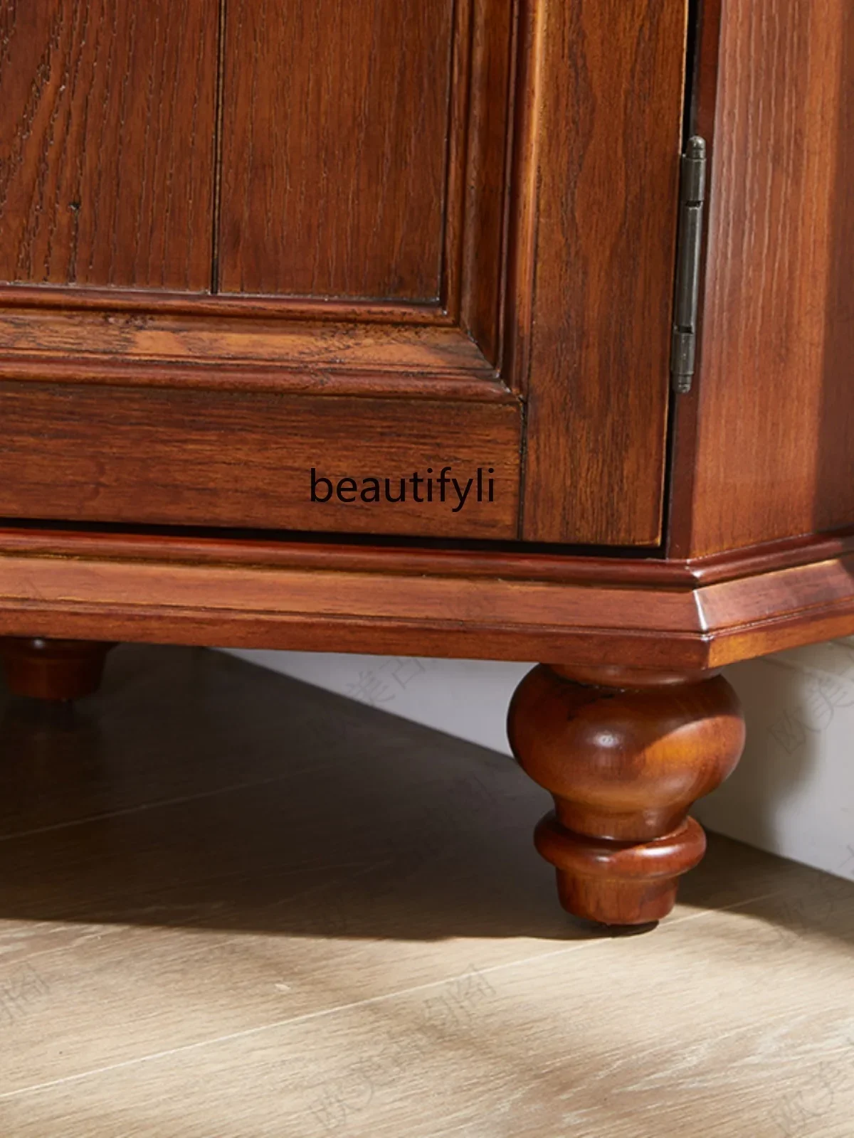 A07  American-Style Solid Wood Corner Cabinet Storage Wine Cabinet Simple Corner Clothes Closet Triangle Corner Storage Rack