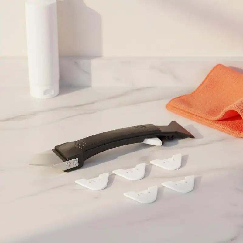 5 In 1 Metal Head Shovel Glue Tool Kit: Silicone Spatula, Caulk Remover, Grout Removal, Sealant Finishing & Corner Scrap