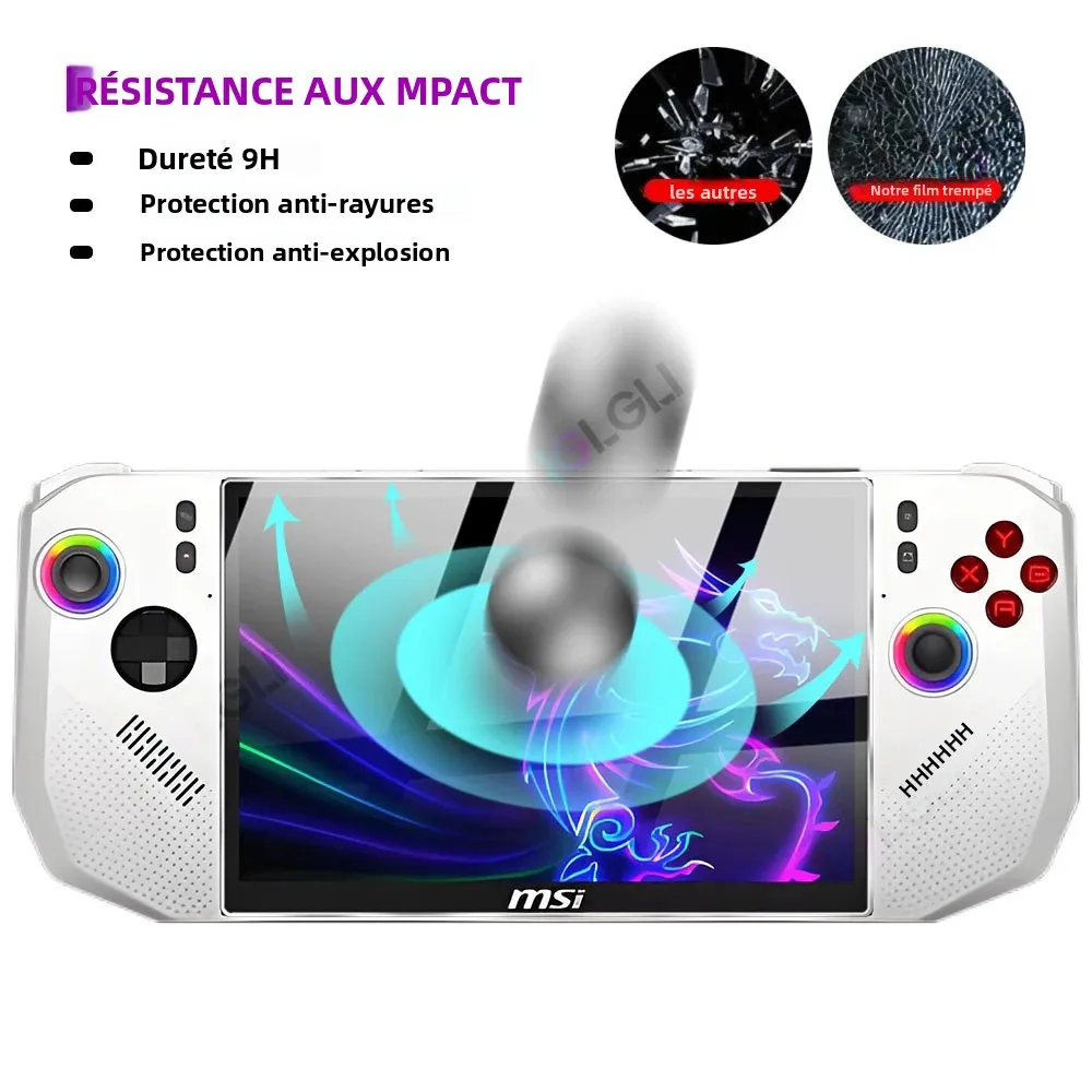 Image 5: Protecteur d'écran en verre trempé 9H pour MSI CLAW A8 BZ2EM, Film de protection HD anti-rayures, accessoires pour Console de jeu portable