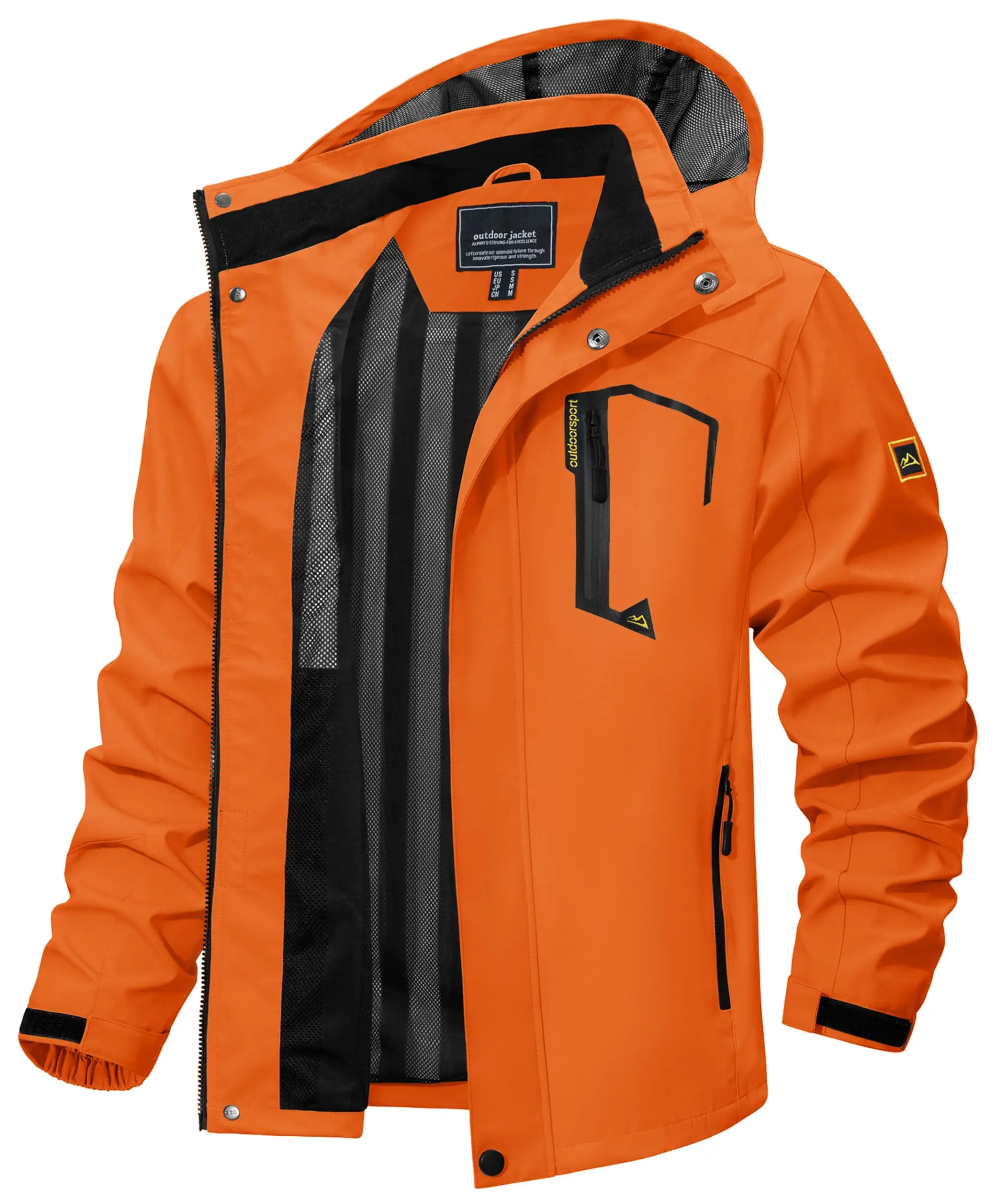 Tacvasen Men's Lightweight Outdoor Rain Jacket Black M 5