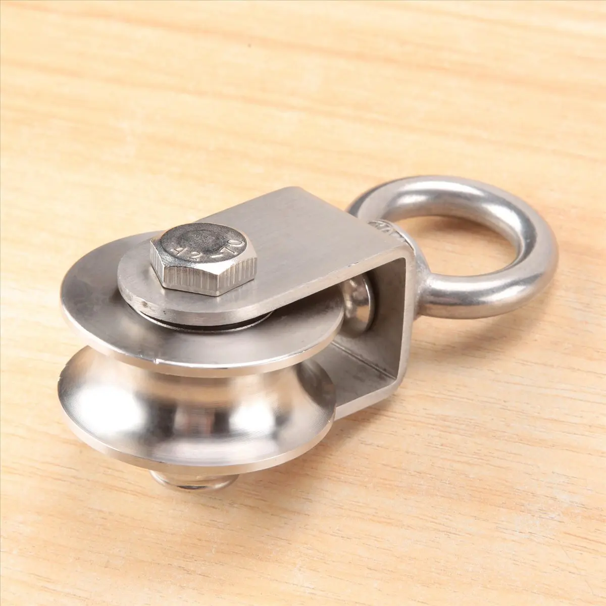 A1154FHOT]U Type Swivel Pulley 304 Stainless Steel Duplex Bearing Silent Detachable 360 Degree Rotation Heavy Duty Traction W