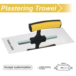 Stainless Steel Plastering Trowel Concrete Finishing Wall Scraper Spatula Blade 24/30cm Hand Tools For Construction