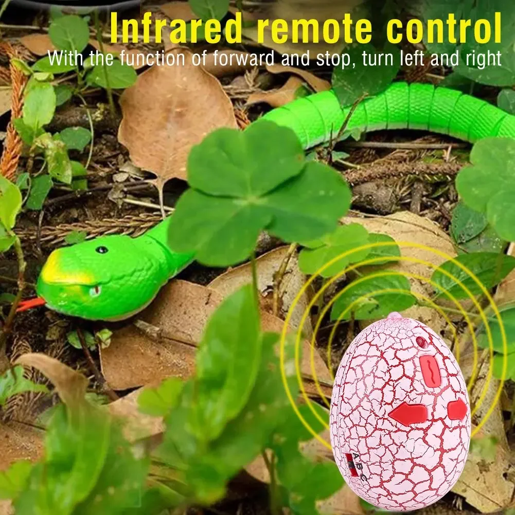 Remote Control Snake Pet Interactive Toy 16 Inch Toy Snake Egg Shaped Infrared Controller Prank Toy Ideal Gift for Kids Adults