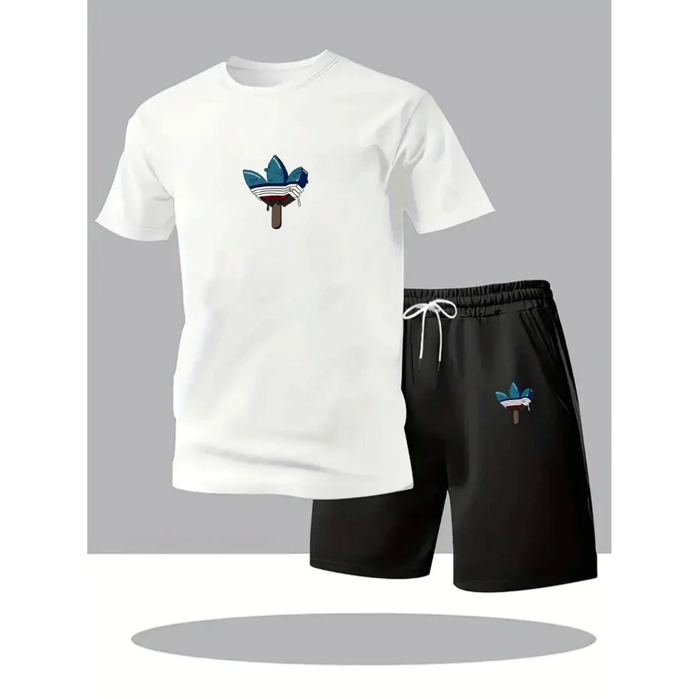 Summer Men's Sets Fashion Tracksuit Men Short Sleeve T Shirts+Sport Shorts Suit Men Casual Men Clothing Mens Joggers Sets S-2XL