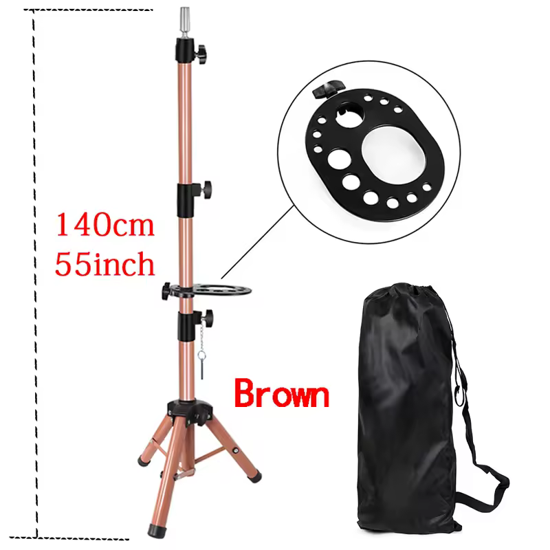55Inch Mannequin Head Stand Adjustable Heavy Duty Wig Stand Tripod For Cosmetology Hairdressing Training Head Stand With Tray - Image 13