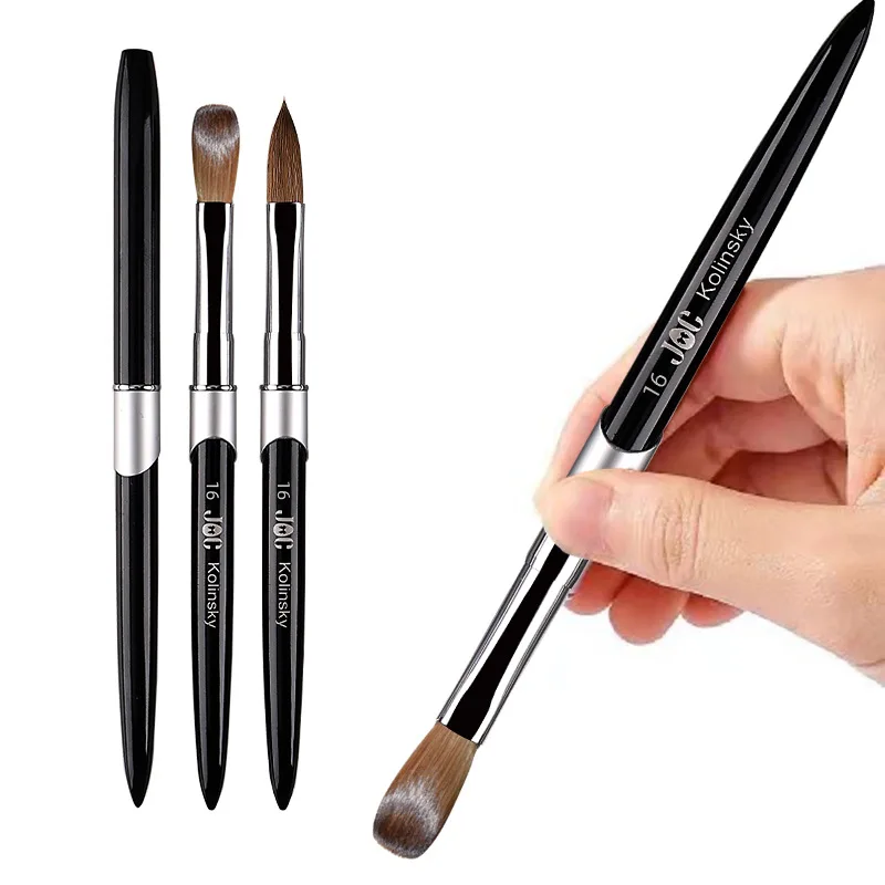 

Sweet-Z 100% Pure Kolinsky Nail Art Brush Black Color Metal Handle Manicure Nail Supplies For Crystal UV Gel Painting