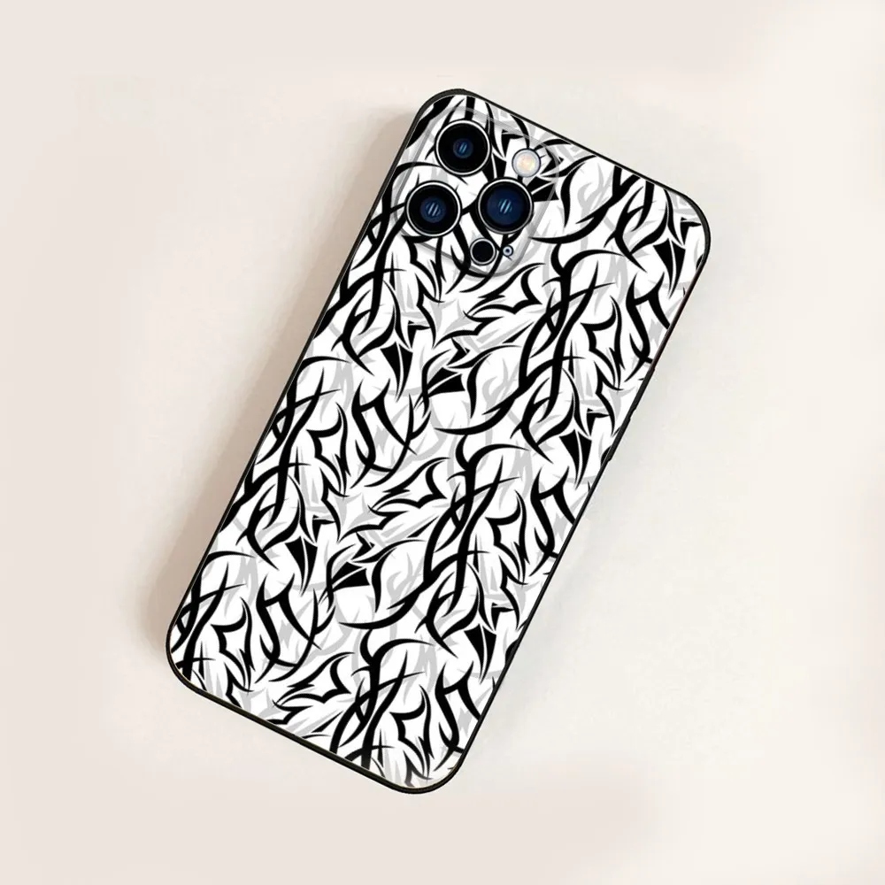 Cool C-Clot Thorns Phone Case For iPhone 16,15,14,13,12,11,Pro,X,XS,Max,XR,Plus,Mini Black Silicone Soft case