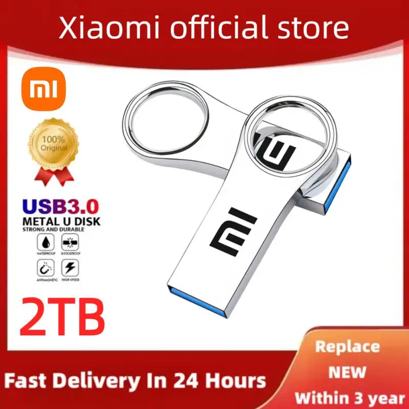 Xiaomi ไดรฟ์ปากกา2TB USB3.0 USB แฟลชไดรฟ์1TB pendrive แฟลชดิสก์มินิคีย์เมมโมรี่สติ๊กสำหรับ Android Micro/PC ของขวัญทางธุรกิจ