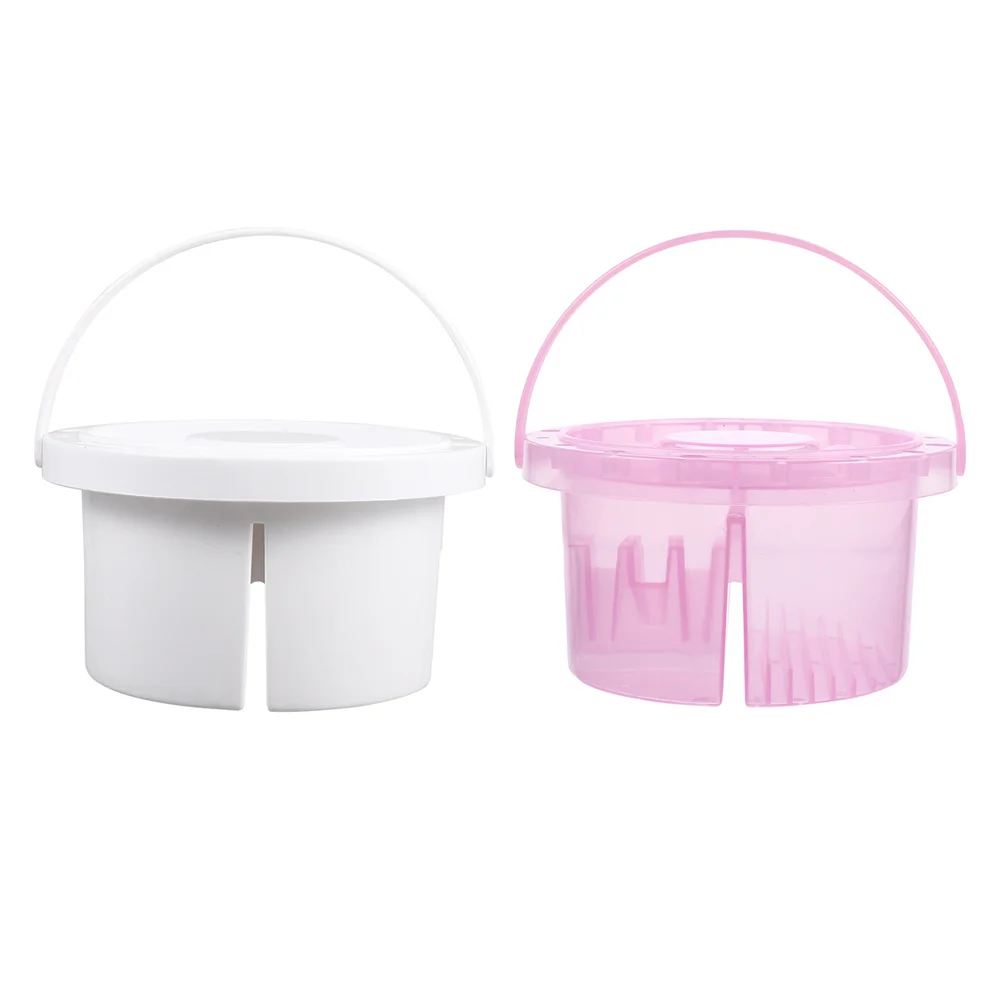 

2pcs Artist Brush Basin 3 In 1 Paint With Mixing Grids Compact Pen Washing Container Reusable Art Tool For Crafts