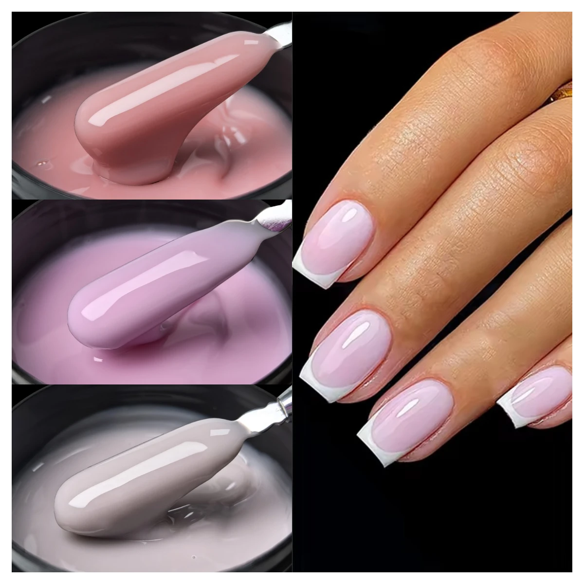 Jillnails Gel Nail Builder Nails Extension 50g Self Leveling Acrylic Liquid Builder 50ml Milky Pink  White