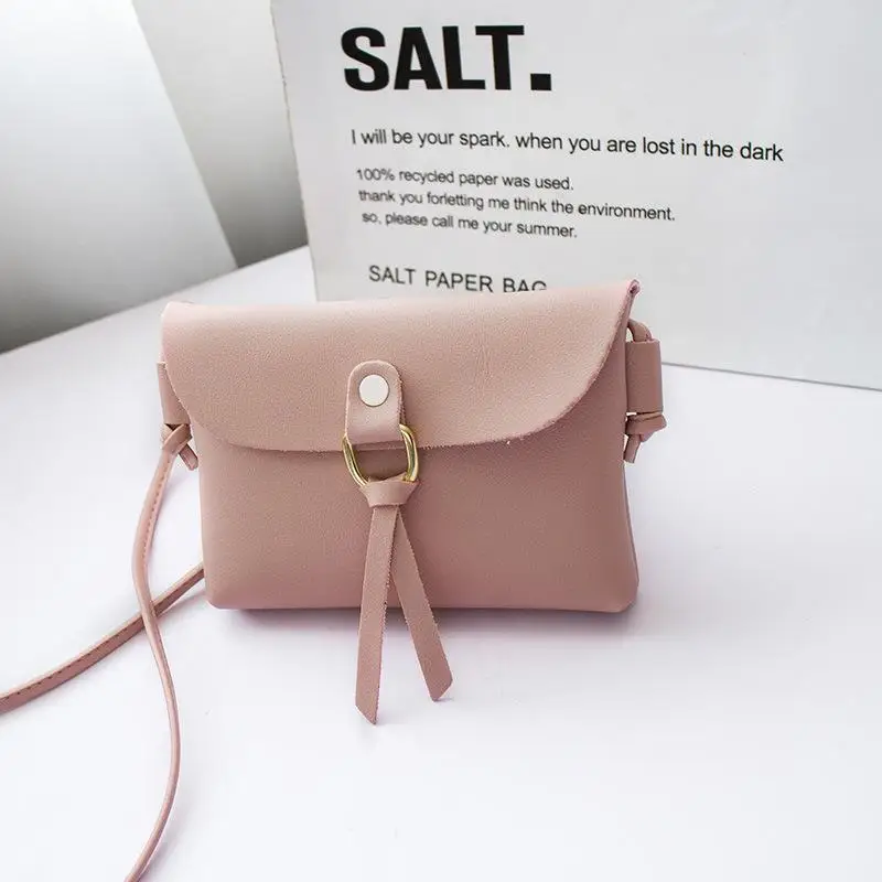 Pink Faux Leather Small Crossbody Bag With Gold Buckle Adjustable Strap For Daily Shopping Weekend Casual Outings