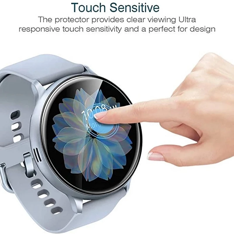 Lot de 5 films protecteurs d'écran incurvés pour Samsung Galaxy Watch Active 2, protection complète en hydrogel souple/3D