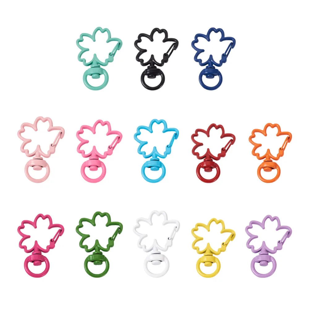 26Pcs Zinc Alloy Baking Paint Swivel Clasps Dog Head Flower Dolphin Claps for jewelry making DIY bracelet necklace crafts Decor