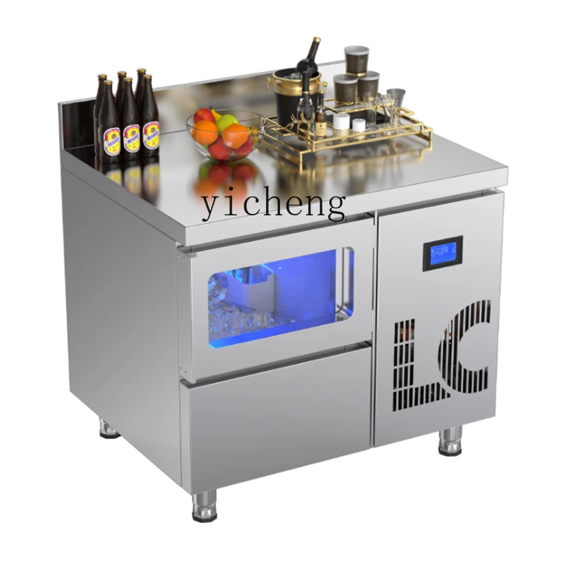 

zz ice machine commercial milk tea shop operation table integrated machine embedded under the table