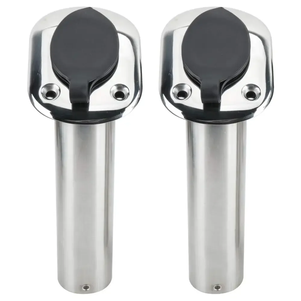2X Marine Grade Stainless Steel Boat Accessories, Flush Mount, 15, 30, 90Degrees Fish Rod Holder, Marine Grade