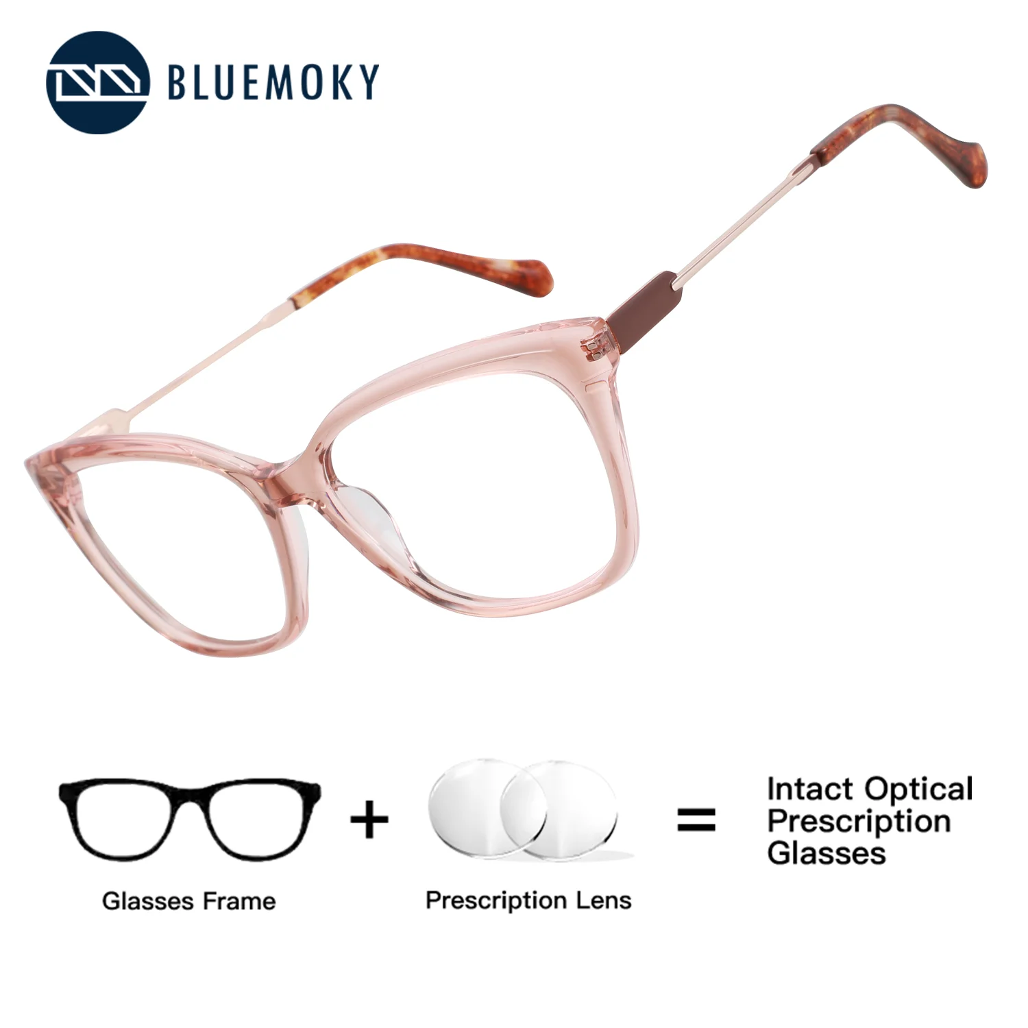 

BLUEMOKY Acetate Butterfly Custom Prescription Glasses Women Blue Light Blocking Optical Lenses with Recipe Photochromic Myopia