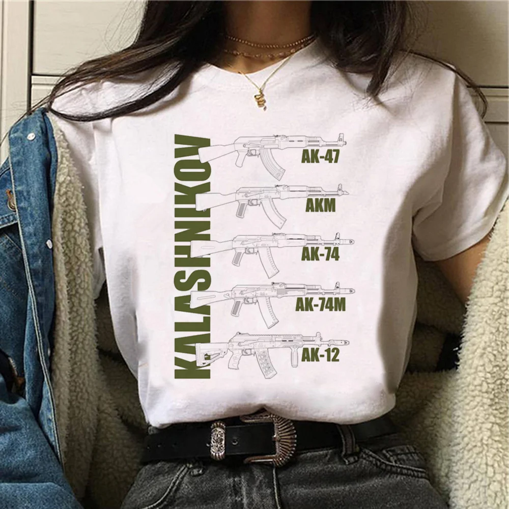 Ak 47 74 Angle t-shirts women graphic Tee girl Japanese clothes