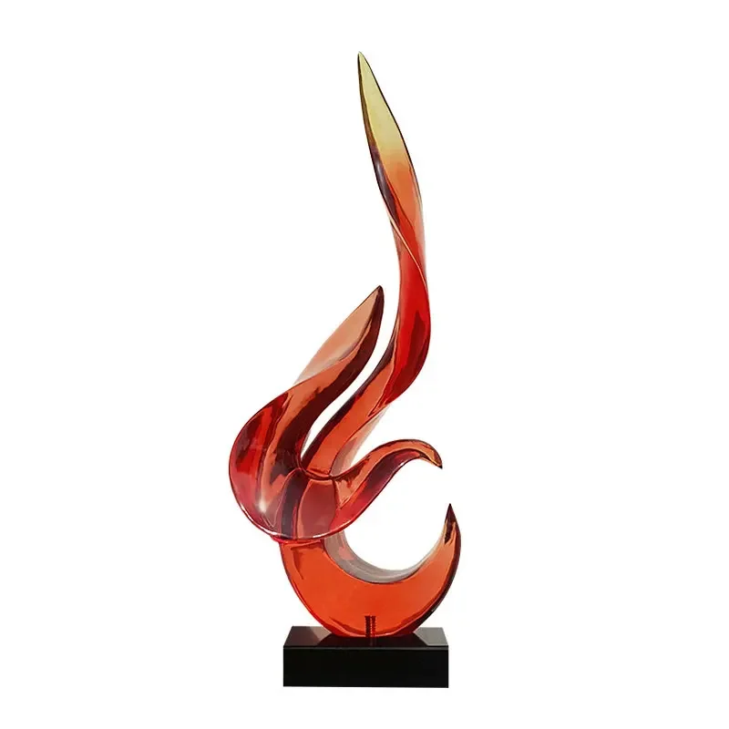 Hotel lobby entrance decorative ornaments, abstract art transparent crystal resin sculpture accessories handicraft large