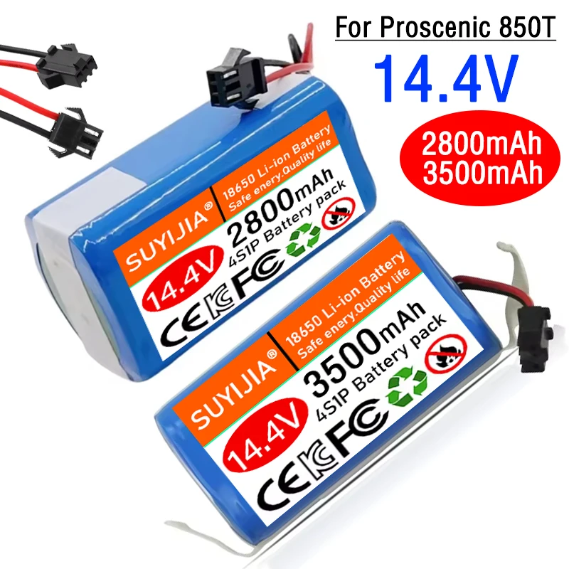 

14.4V 2800mAh 3500mAh Vacuum Cleaner Sweeper Robot for Battery Replacement for Proscenic 850T 850P Neatsvor X500 X520 X600