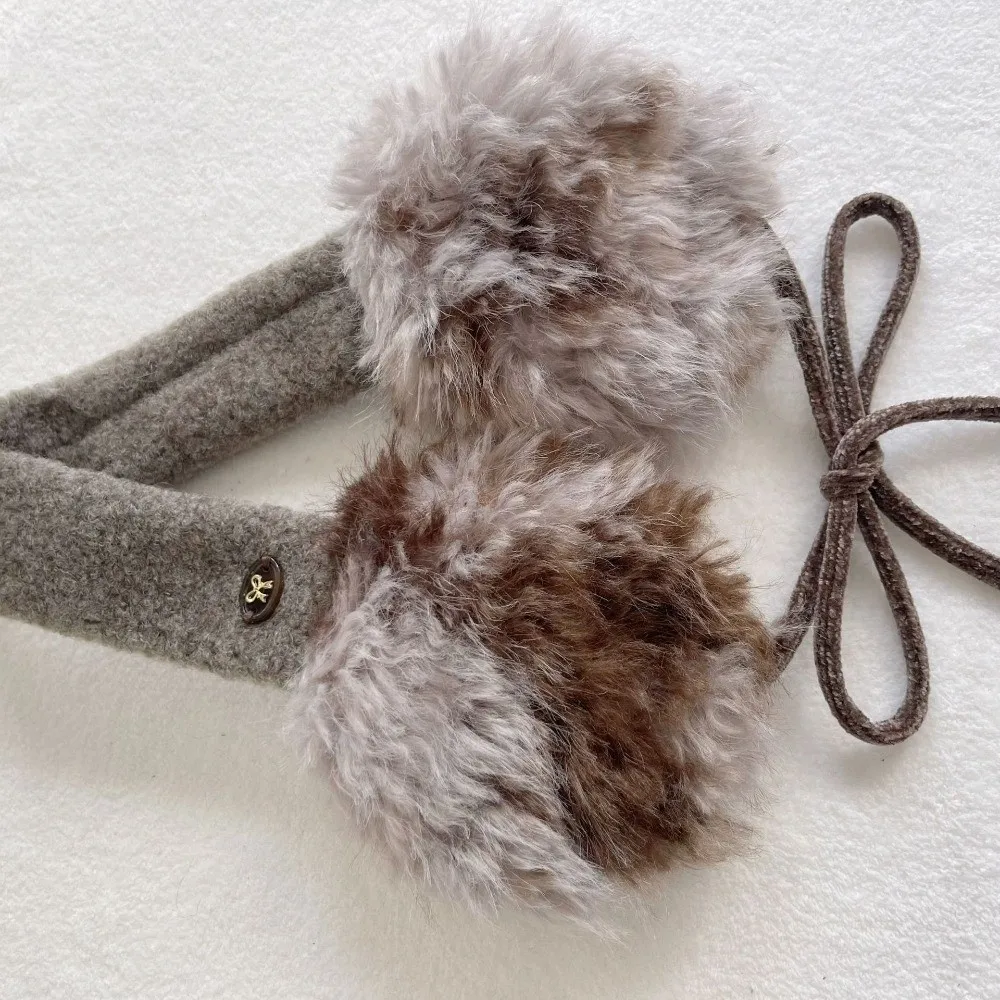 Faux Lambswool Thick Neck Warmer Crossed Wrap Double Sided Neck Wrap Faux Fur Reversible Ear Muff Activities