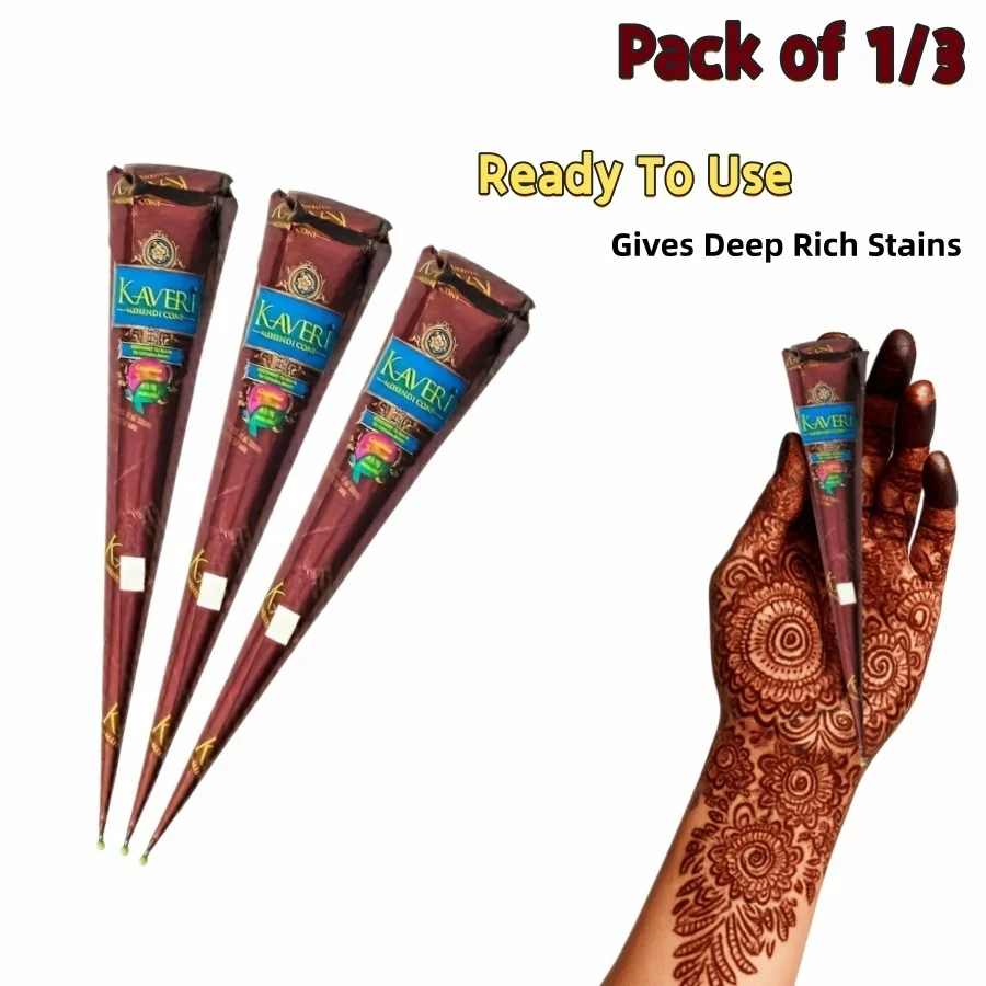1/3pcs Natural Mehendi Cone, Brown Mehendi Tattoo, Temporary Tattoo, Mehendi Tattoo ,Semi-permanent ,Henna Cone