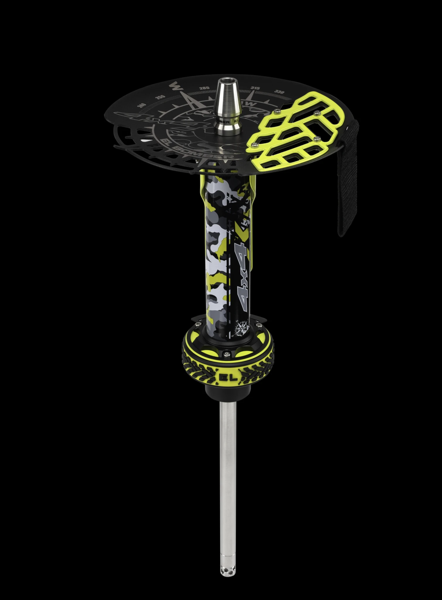 El Bomber Off Road Hookah Shisha Set 304 Stainless Steel Hookah Set with Glass Bottle Single Tube