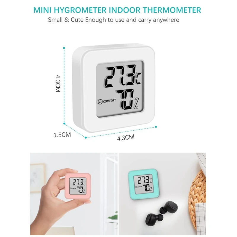 Mini termoigrometro per interni 3PSC termometro igrometro e Monitor di umidità con schermo LCD