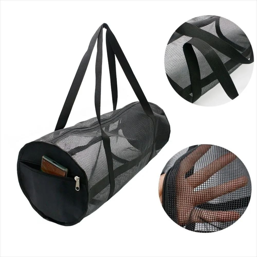 Large Capacity Sports Mesh Duffle Bag with Shoulder Strap Lightweight Sports Equipment Bag Dry Bag Multifunctional Mesh Dive Bag