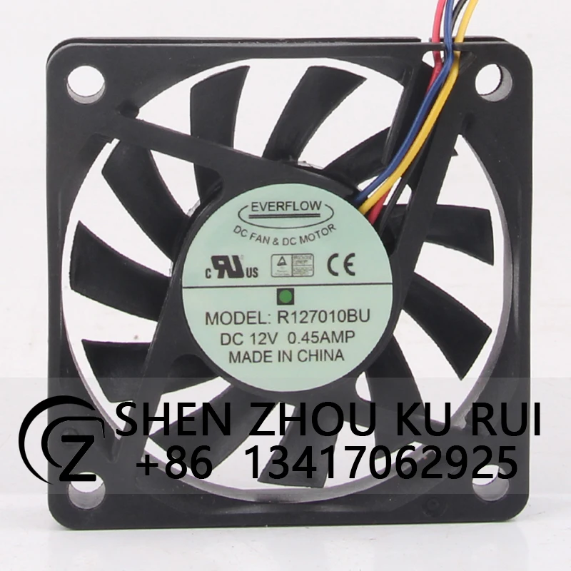 Case Fan for EVERFLOW R127010BU 70*70*10MM 12V 0.45A 7010 4-wire PWM Ultra-thin Silent Cooling Fan