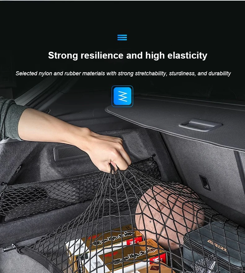 Car Mesh Elastic Nylon Rear Back Cargo Trunk Storage Organizer Luggage Net Holder For Porsche Cayenne Panamera Macan All Series