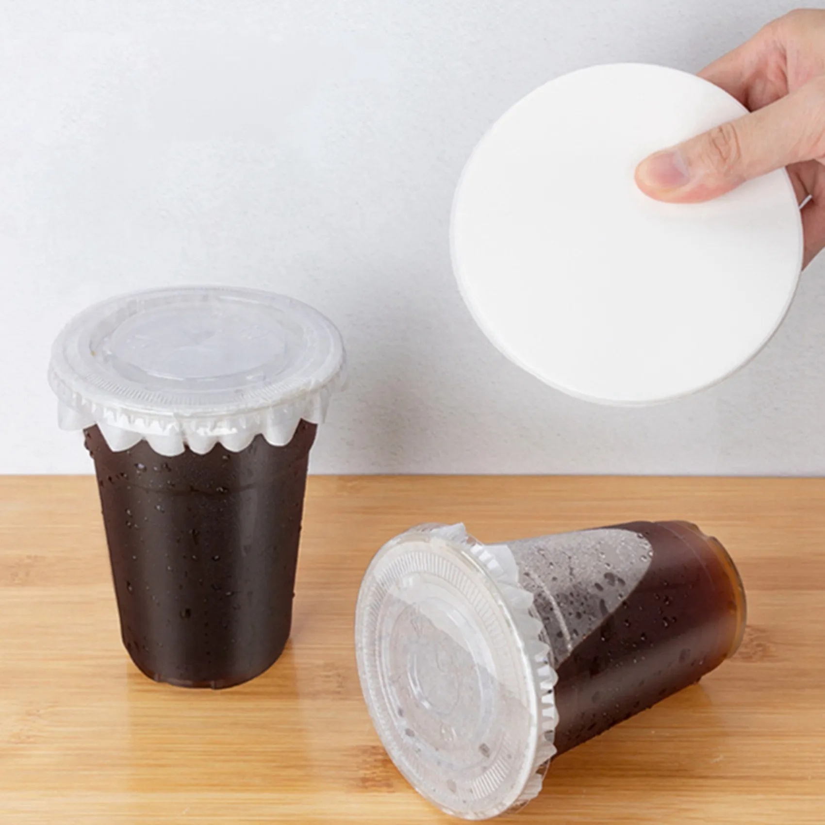 【Must-Haves】1000X круглая форма герметичная бумажная пленка для кофе, защищенная от разливов прокладка, герметичная бумажная пленка, для чашки 7-9,5 см