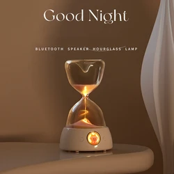 Creative small night lamp large volume Bluetooth speaker bedroom hourglass charging music atmosphere night light good-looking