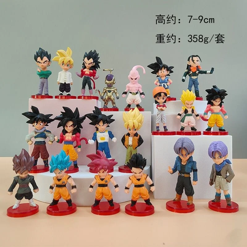 

2Nd Generation Dragon Ball Figurines Wholesale Super Saiyan Son Goku Gogeta 20 Piece Set of Model Figurines and Ornaments